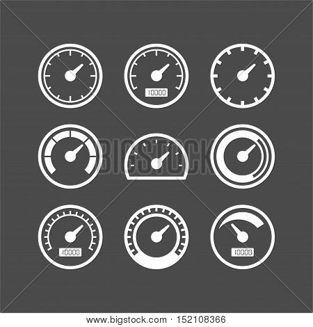 Abstract simple style peedometer vector icon set