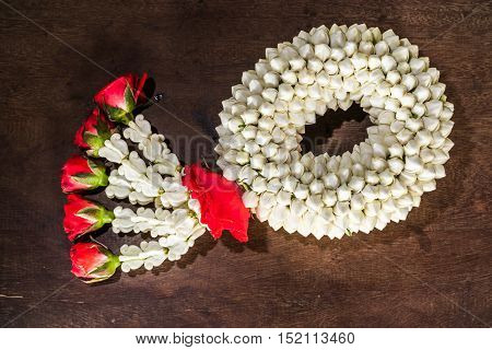 Thai traditional jasmine garland.symbol of Mother's day in thailand