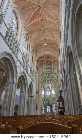 Inside Quimper Cathedral In Brittany