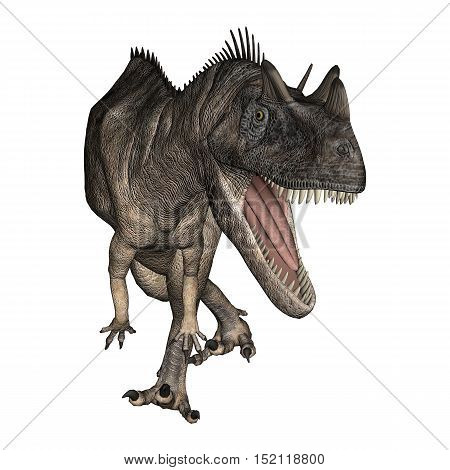 3D Rendering Dinosaur Ceratosaurus On White