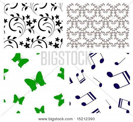 vector seamless patterns set
