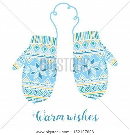 Vector mitter mitten isolated on white background