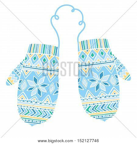Vector mitter mitten isolated on white background