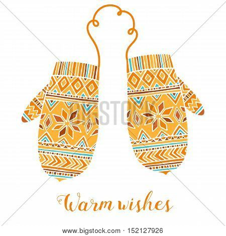 Vector mitter mitten isolated on white background