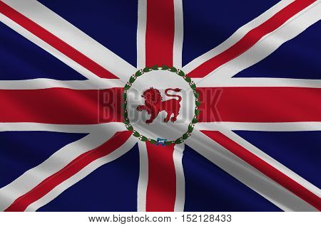 Flag of Tasmania is an island state of the Commonwealth of Australia. 3d illustration