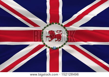 Flag of Tasmania is an island state of the Commonwealth of Australia. 3d illustration