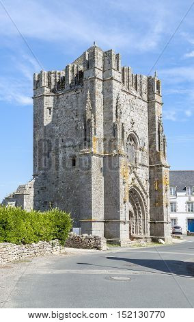 historic tower around Penmarch a area in Finistere Brittany France