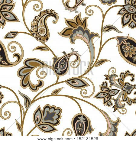 Floral Pattern. Flourish Oriental Ethnic Background. Arabic Orn