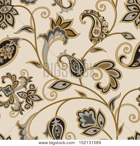 Floral Seamless Pattern. Flower Background. Floral Tile Ornament