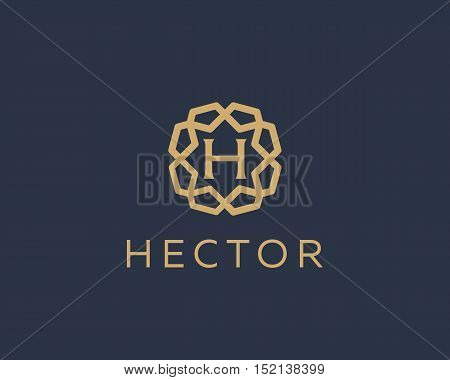 Premium letter H logo icon vector design. Luxury jewelry frame gem edge logotype. Print monogram initials stamp sign symbol