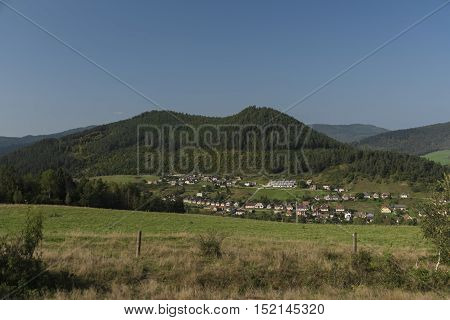 Area Near Mnisek Nad Hnilcom In Summer Hot Day With Green Mountains