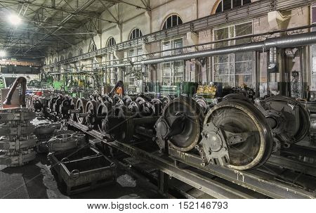 MOSCOW - FEBRUARY 2010: Wheel shop vehicle repair station depot 