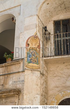 Image of an alleyway of Molfetta. Puglia. Italy.