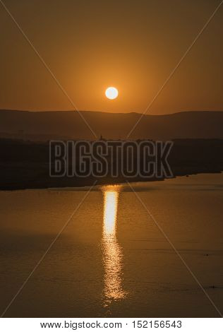Sunset Near Milada Lake In Hot Summer Evening