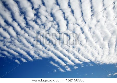 white fluffy clouds in the blue sky　
