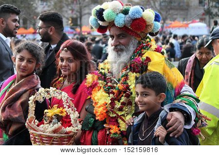 London UK. 16th October 2016. The Mayor of London Festival Of Dewali performers and scenes at Trafalgar Square