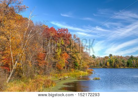 Autumn Vibrant Colors On Apple River