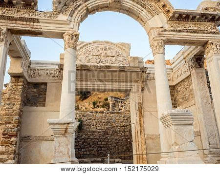 Izmir Turkey - September 13 2016: Ephesus the UNESCO World Heritage Site travel attraction in Turkey.
