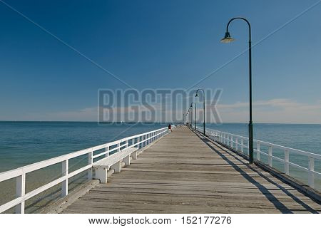 Pier in the sea in summer weather
