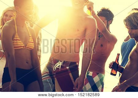 Beach Vacation Enjoying Holiday Relaxation Concept