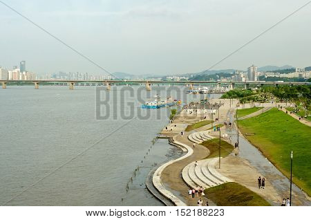 Hangang River In Seoul In Summer In Korea