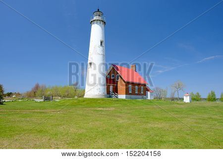 Tawas Point Lighthouse, built in 1876, Lake Huron, Michigan, USA