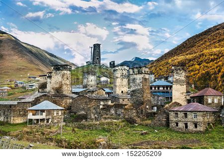 Ushguli village museum in Svaneti.  Upper Svaneti - UNESCO World Heritage Site. Georgia, Europe..