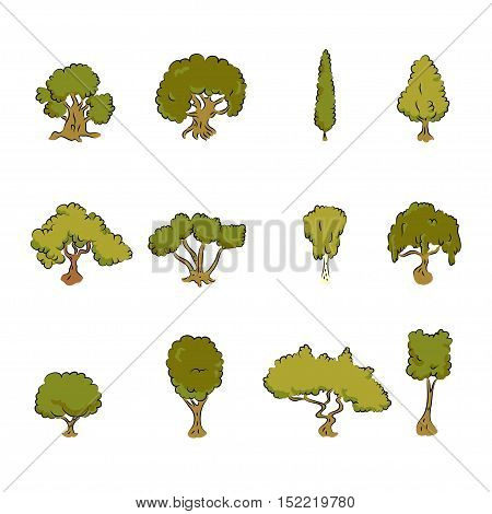 Great designed green tree vectors for illustrations