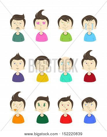 Great designed cartoon human emoticons for illustrations