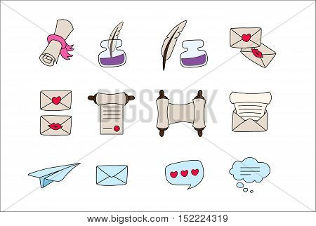 Art set of different abstract messages, notifications and much more.