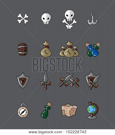 Great designed cartoon pirate vectors for games