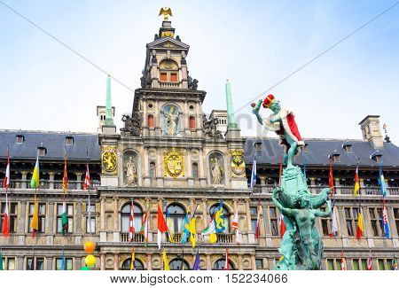 Traditional City Hall at Cental square of Antwerp