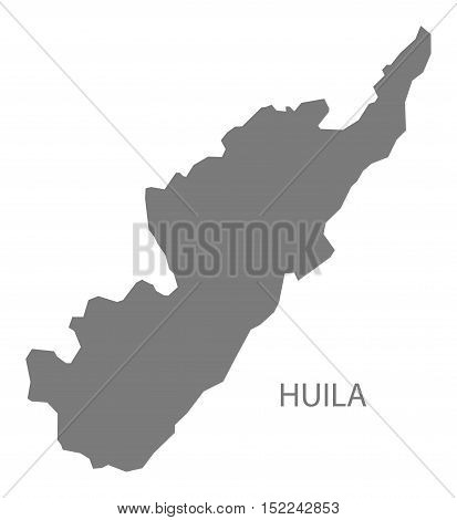 Huila Colombia Map in grey illustration high res
