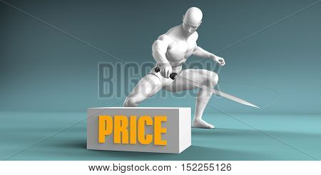 Cutting Price and Cut or Reduce Concept 3d Illustration Render