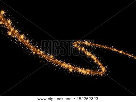 Glittering Stars And Trail Of Sparkling Particles