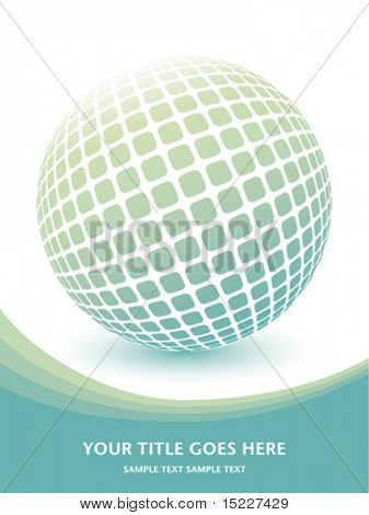 Colorful digital globe design with copy space.