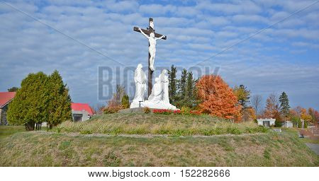 GRANBY QUEBEC CANADA 10 18 2016: Roman Catholic Cemetery (Granby) This is the old Roman Catholic cemetery of Granby. It is still active but there is also a modern cemetery in the town.