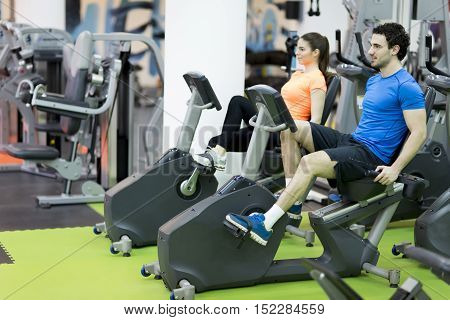 Young Couple In The Gym