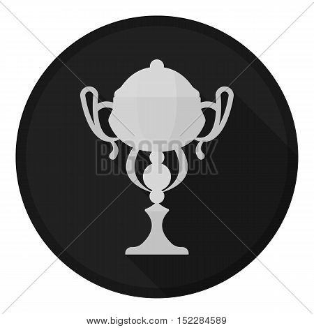 Gold cup icon in monochrome style isolated on white background. Winner cup symbol vector illustration.
