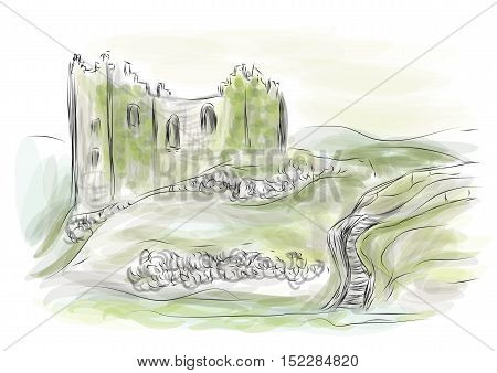 county kerry ireland abstract illustration. 10 EPS