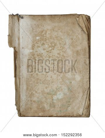 Old tattered book - paperback - isolated on white background