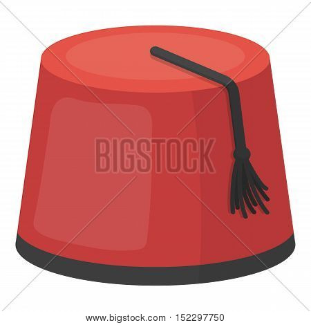 Fez icon in cartoon style isolated on white background. Turkey symbol vector illustration.