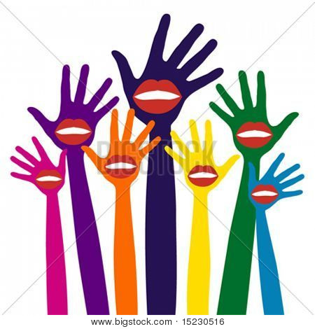 Lip handen partij ontwerp.