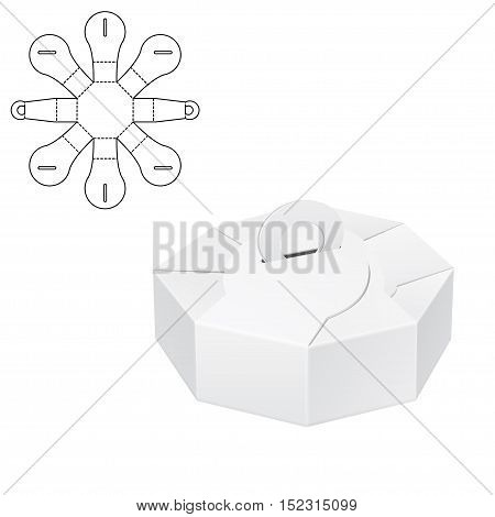 Vector Illustration of Diecut Craft Box for Design, Website, Background, Banner. Retail Folding package Template. Fold pack with dieline for your brand on it