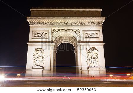 The Famous Arc de Triomphe in Paris France in the summer of 2016