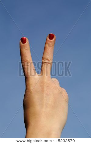 두 손가락 승리