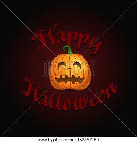 Happy Halloween. Halloween greeting card with scary logo vector illustration