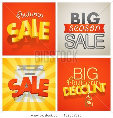 Season sale banners set. Different sale banners vector collection