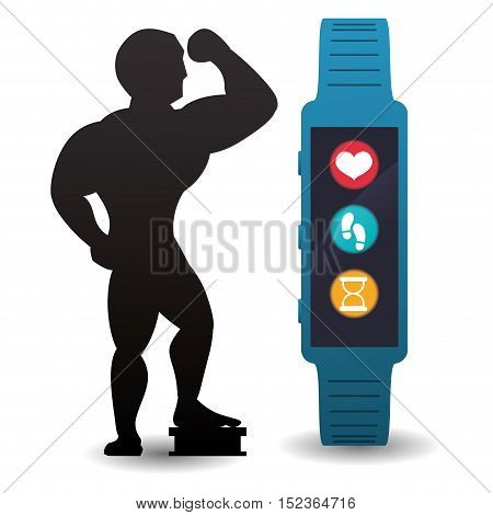 fitness app technology icons vector illustration design