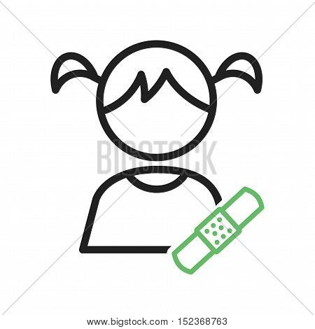 Kids, medical, bandaid icon vector image. Can also be used for kids. Suitable for web apps, mobile apps and print media.